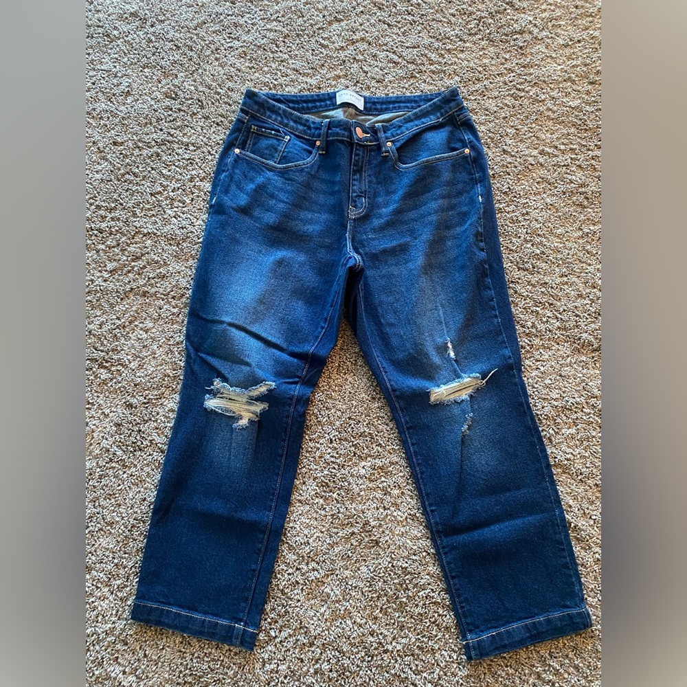 Accepting offers- Lane Bryant Dark Blue Distressed Boyfriend Jeans